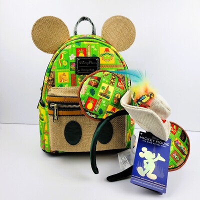 Disney Mickey Mouse Main Attraction Enchanted Tiki Room Mini Backpack & Ears Set