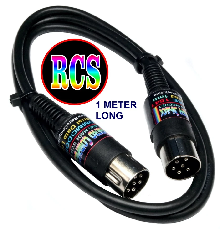 Commodore 64 C64 C128 1541 Serielles Datenkabel Diskettenlaufwerk Kabel 1mtr