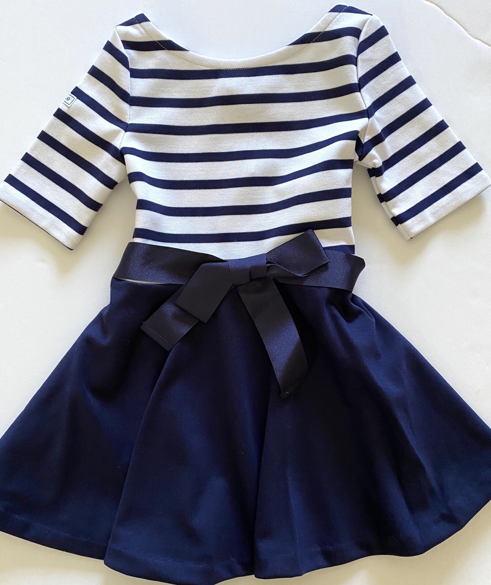 ralph lauren navy blue and white dress NWT, Girls Ralph Lauren Navy-White Dress. Size XL. Eu 160
