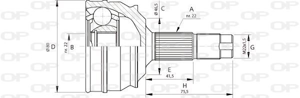 Kit tête de cardan Fiat Bravo 1.4 et Punto diesel 1.7