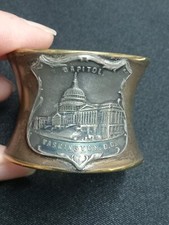 K&C CO QUAD PLATE WASHINGTON DC NAPKIN RING with SHIELD OF THE CAPITAL