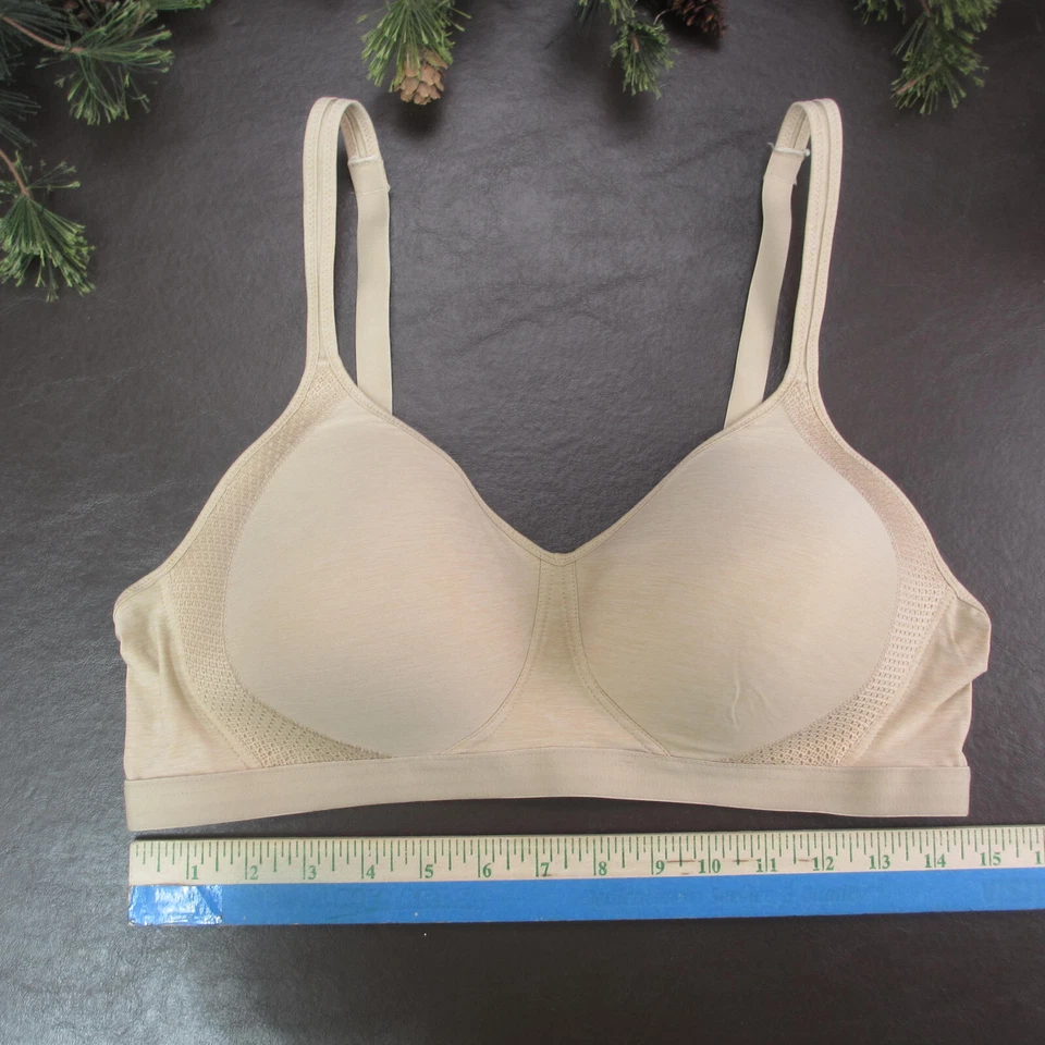 Hanes Bra Size XL Tan Padded Wireless Adjustable Clasp Back - Image 2 of 4