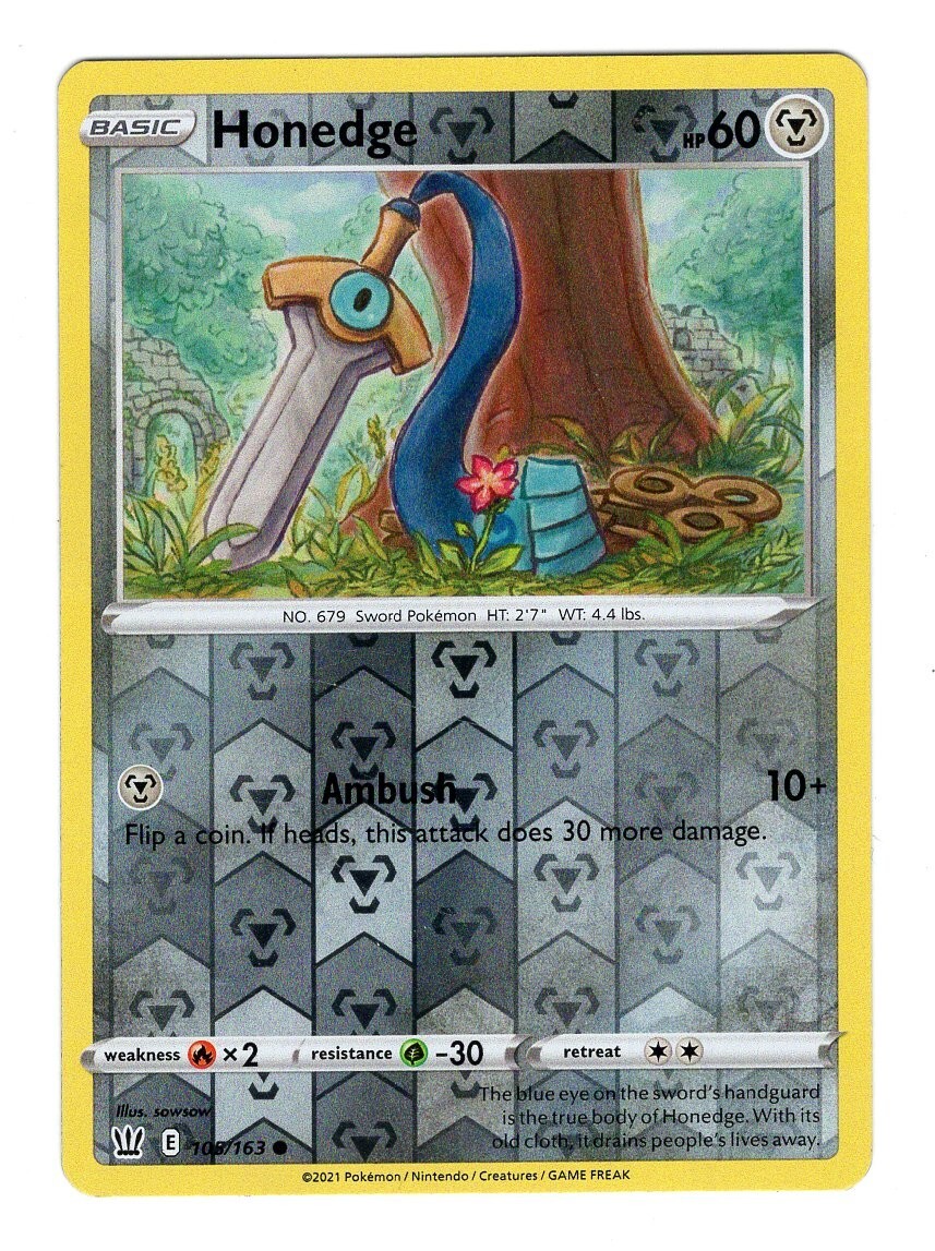 Pokemon TCG Honedge SWSH Battle Styles 105/163 Reverse Holo Common Card NM