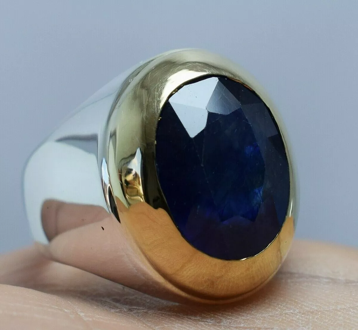 Dark blue sapphire ring sale
