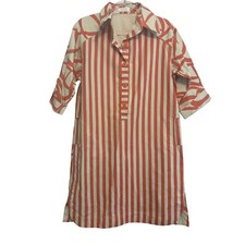 FAVEN Limited Edition Striped Button Down Dress with Pockets Size M