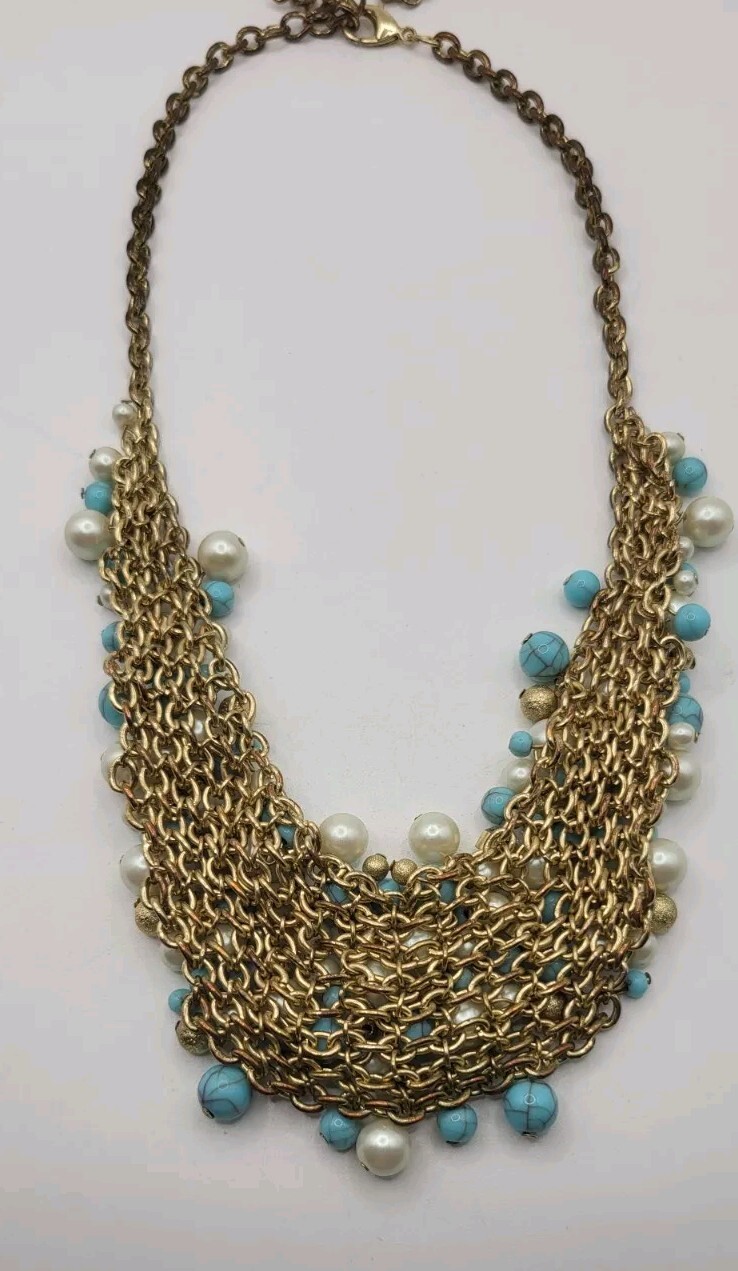 Pearl Cluster Statement Necklace Robin's Nest Blu… - image 6