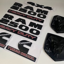 7pcs For Ram 2500 Heavy Duty Ram Head Cummins Turbo Diesel 4x4 Tailgate Emblem