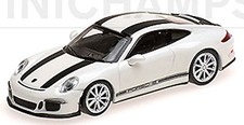 Porsche 911 R Coupe 2016 White + Black Stripe 1:87 Minichamps