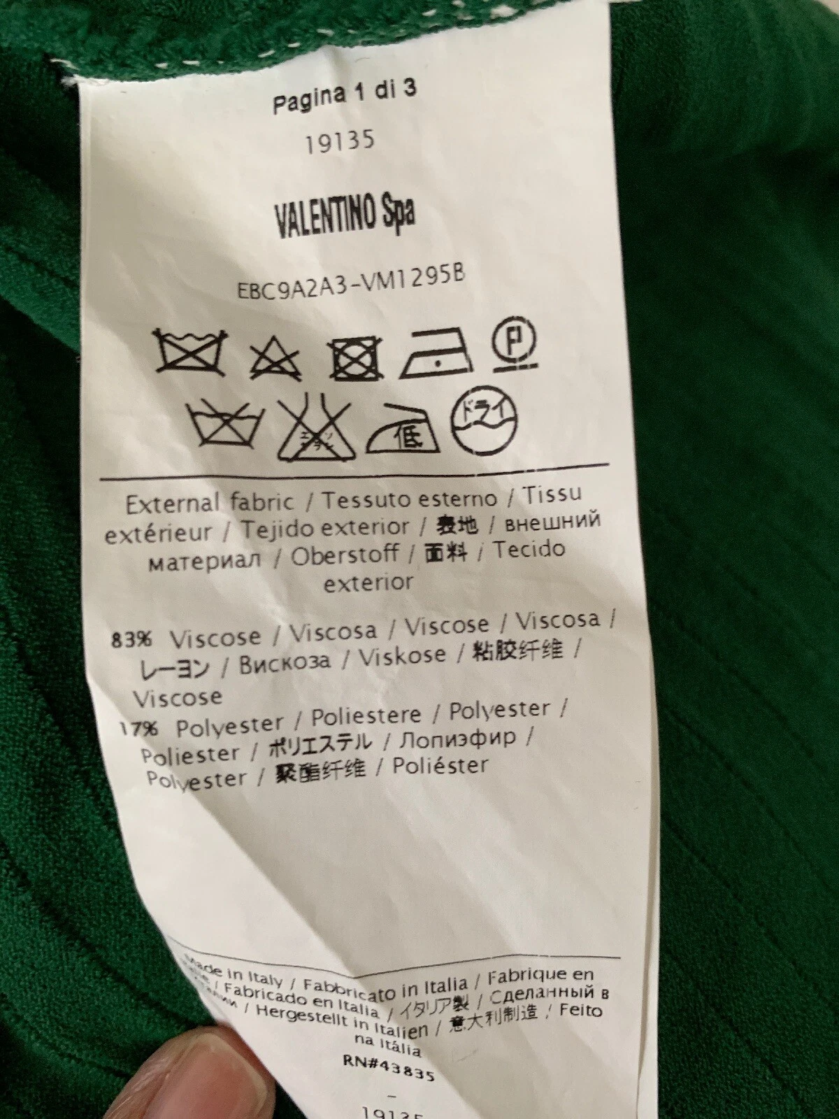 Valentino Knit Green Sleveless Dress S