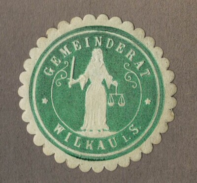 Siegelmarke Sachsen: GEMEINDERAT WILKAU i. S. (Haßlau)