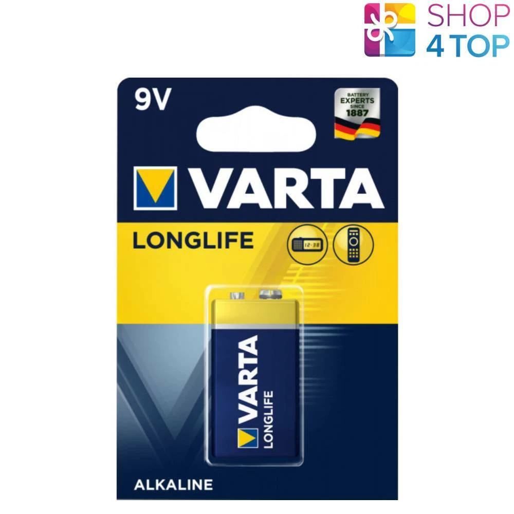 VARTA LONGLIFE ALKALINE POWER 9V BATTERIES E BLOCK 4122 MN1604 EXP 2024 NEW