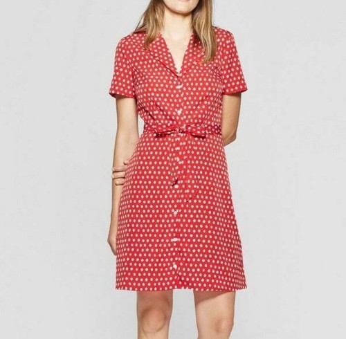A New Day Vintage Style Red & White Polka Dot Dress Sz M Nwt
