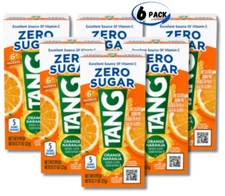 Tang On the Go Zero Sugar Orange Drink Mix (6 BOXES - 36 PACKETS)