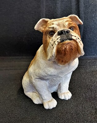 Large Bulldog Figurine Resin 10” Home/Garden Memorial Life-like
