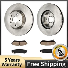 344.8mm Front Rotors + Brake Pads for Cadillac CTS 3.0L 3.6L 2008-20103