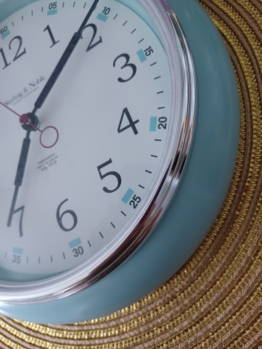 Sterling & Noble Quartz 10” Aqua Wall Clock No.9. Serial Number