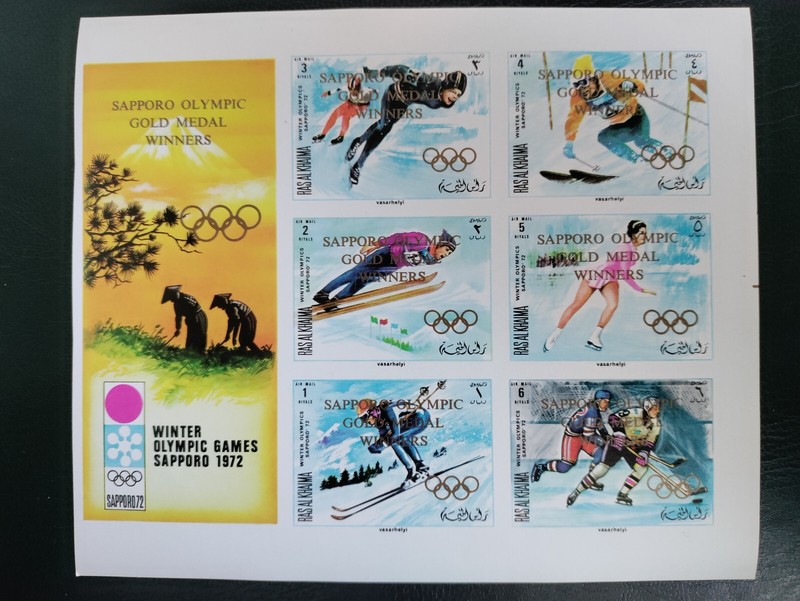 Ras Al Khaimah SS (Olympics-Sapporo'72),Overprinted "Gold Medal Winners", MNH,OG