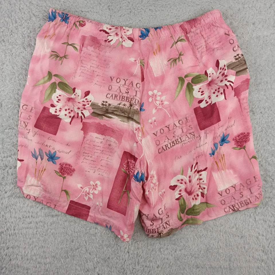 Шорты женские Caribbean Joe большие розовые на шнурке эластичные комфортные с цветочным рисунком - Изображение 2 из 4