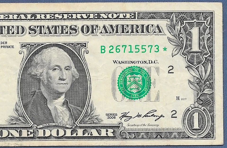 🇺🇸 ERROR 2006  $1 "STAR" ♚♚MISMATCHED SERIAL NUMBER♚♚  PCGS VF 25  SCARCE! - Image 3 of 4