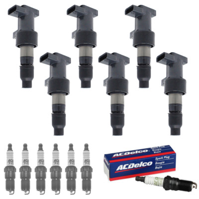 Set of 6 Ignition Coil & ACDelco Spark Plug for 2002 Jaguar X-Type 2.5 3.0 UF435