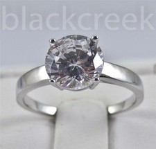 925 Sterling Silver 8mm Round CZ Promise Ring Size 6/7/8/9/10