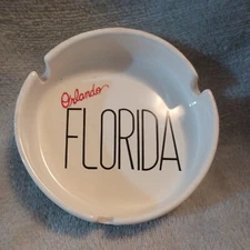 Ashtray Orlando Florida Ceramic 4.5 in Travel Tobacciana Souvenirs Japan Vintage