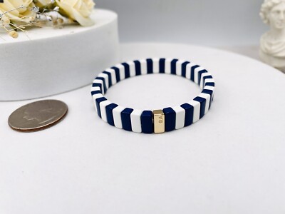 ROXANNE ASSOULIN Gold Tone Navy/White Bracelet