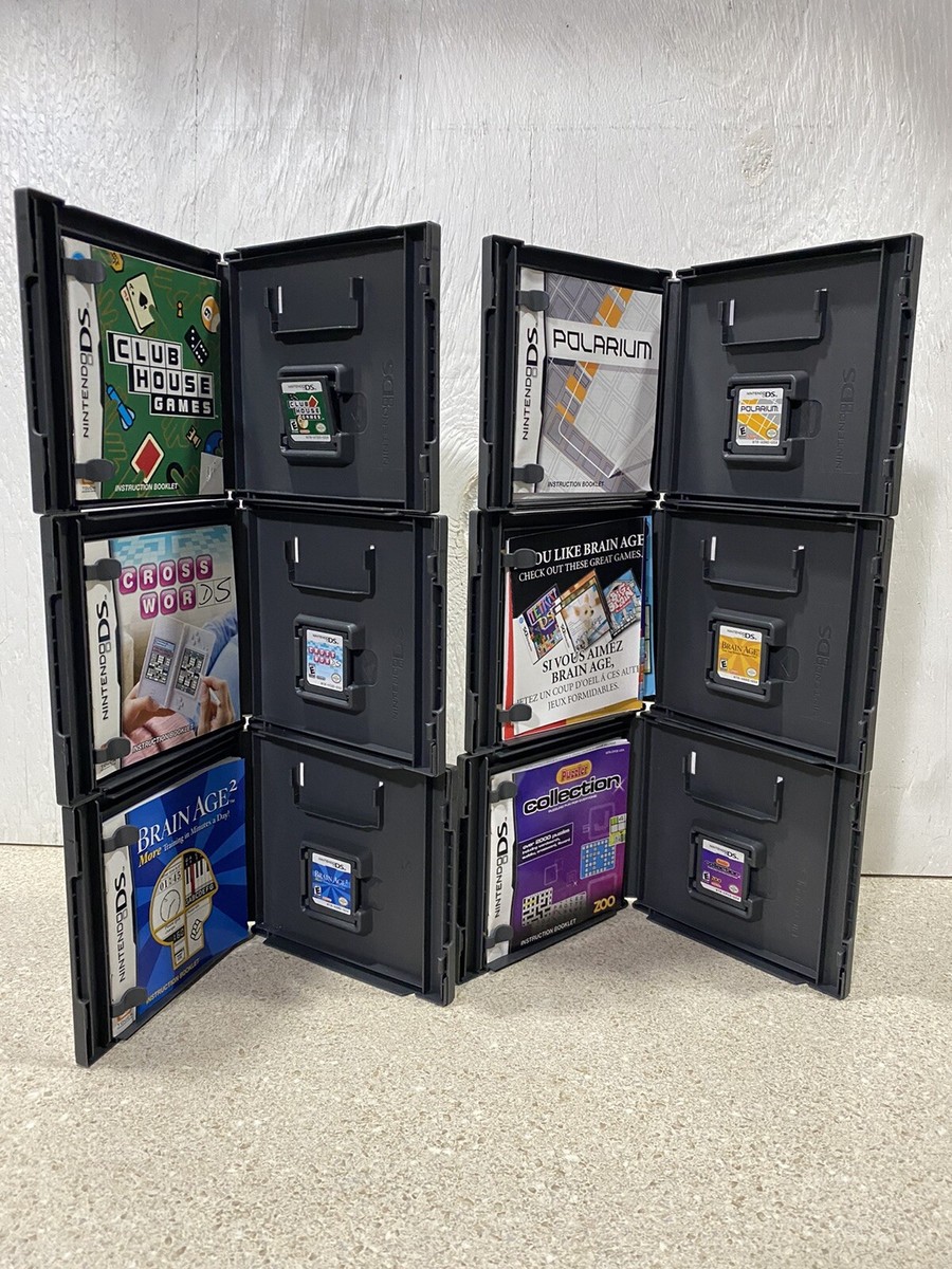 Nintendo DS Puzzle Mind Brain Games - Lot Of 6 Video Games - Case