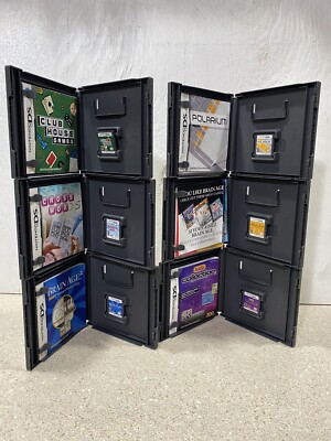 Nintendo DS Puzzle Mind Brain Games - Lot Of 6 Video Games - Case