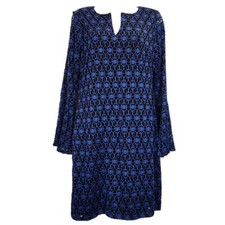 Elegant Blue Lace Bell Sleeve Shift Dress Cocktail Party Evening Wear