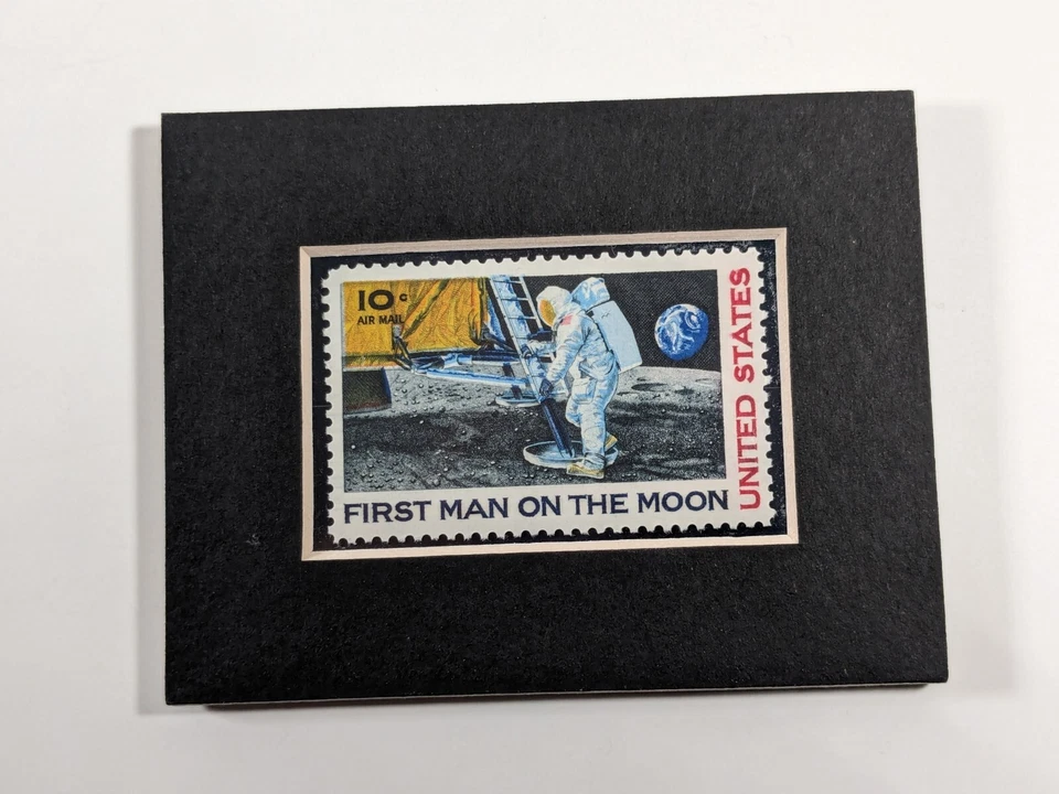 1969 - FIRST MAN ON THE MOON – Mint Stamp In Small Frame By Minimats - Image 2 of 4