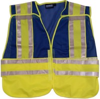 Erb Blue Safety Vests 3 Pockets With Lime/silver Reflective Stripes Erb Blue Safety Vests 3 Pockets With Lime/silver Reflective Stripes