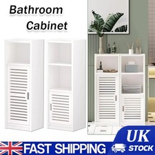 White Bathroom Cabinet Free Standing Floor Storage Unit Organizer Waterproof
