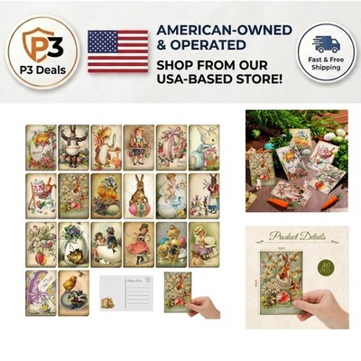 Celebrate Easter with 80 Blank Retro Postcards - Perfect for Greetings!