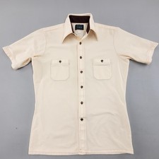 Vintage 70s ARROW DOUBLER Shirt Mens Yellow DISCO COLLAR Button Up Sz S 15.5