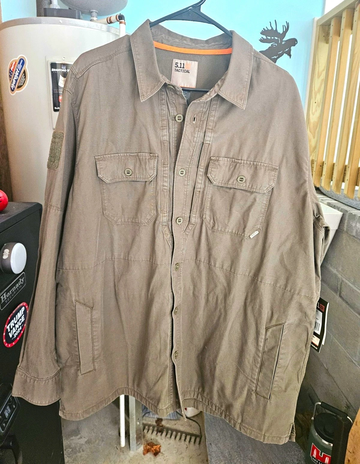 5.11 Tactical Frontier Shirt Jacket Men's XL Green Button Pockets 72497 image 1