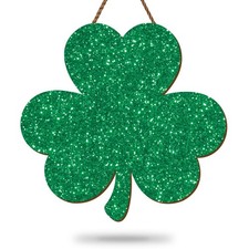 FYSUIMU St. Patrick's Day Wooden Hanging Sign Welcome 11.5 x 11 inch, Green