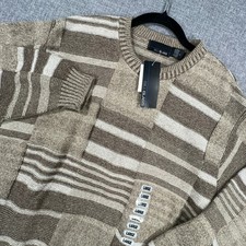 Vintage Bill Blass Sweater Mens L Patchwork Made in USA Grandpa Cosby 90s NEW