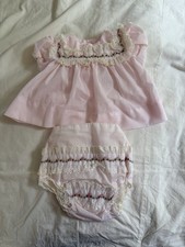 Vintage Alexis Baby Dress Pink Lace Handi-Panti Diaper Cover Small 10-13lb 3M