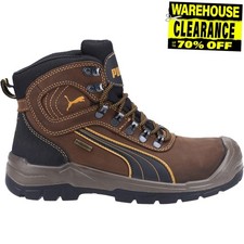 Puma Sierra Nevada Comfortable Protective Leather Mid Safety Boot Mens Brown