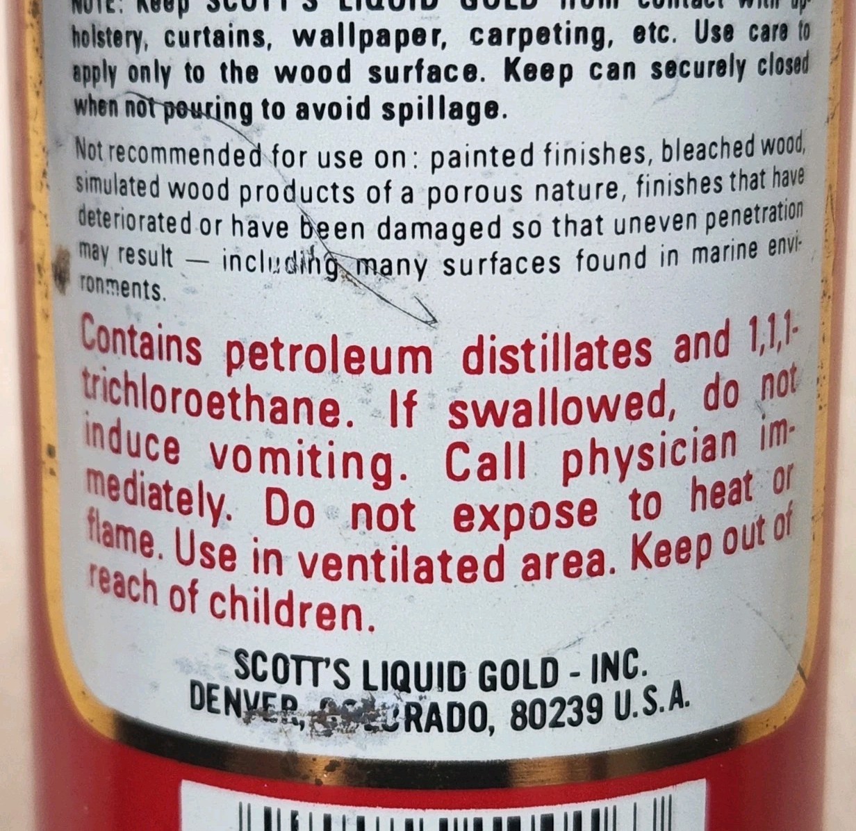 Scott’s Liquid Gold 16oz Wood Cleaner/Preservative Tin Denver CO 1970sVintage