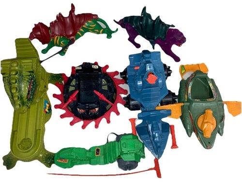 Vintage He-Man MOTU 80s 5 Vehicle Lot w/ Battle Cat And Panthor Lot