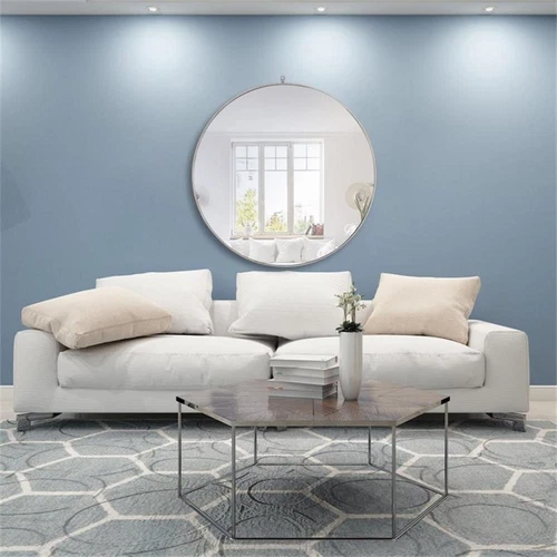 Elegant Decor Rowan 48" Rectangle Metal Frame Hooked Mirror in Silver - Picture 11 of 11