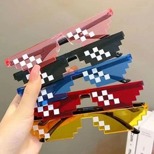 5Pcs Thug Life Mosaic Pixel Sunglasses Party Pack Bit Cool Toy Glass Gamer Gift