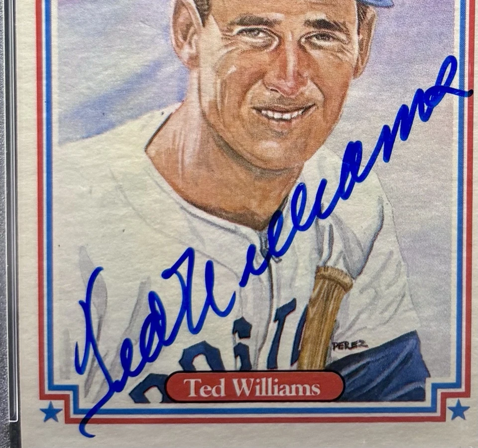 Donruss HOF Heroes #9 Ted Williams 1983 PSA/DNA auténtico firmado automático Medias Rojas Foto 2 de 3