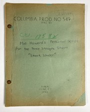 Moe Howard Personally Owned “Spook Louder” Script – Three Stooges 1942