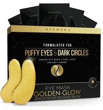 Dermora Golden Glow Under Eye Patches (30 Pairs Eye Gels) - Rejuvenating Puffy