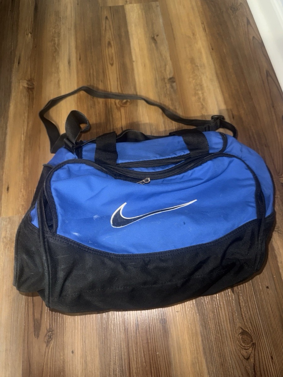 Vintage Nike Blue Black Gym Duffel Bag 18x10x10 | eBay