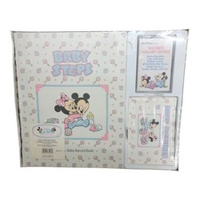 Vtg Disney Babies Baby Steps Gift Set Memory Book Lullaby Cassette Mickey Minnie