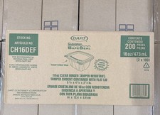 DART ClearPac Safe Seal 16oz Hinged Containers 200 Ct. CH16DEF Tamper Resistant